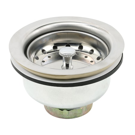 Prime-Line Kitchen Sink Basket Strainer Drain Assembly 3-1/2 to 4 with Putty and Pressure Cup MP321651